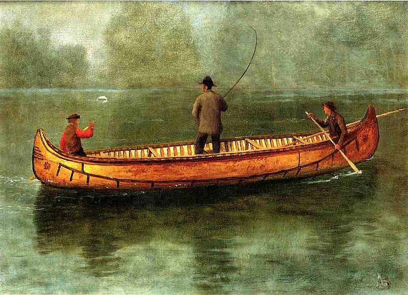 Albert Bierstadt Fishing_from_a_Canoe France oil painting art